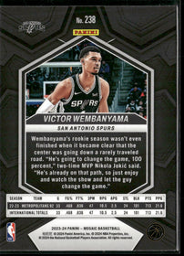 2023-24 Panini Mosaic Victor Wembanyama Rookie #238