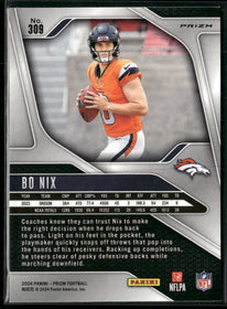 2024 Panini Prizm Green Bo Nix Rookie #309