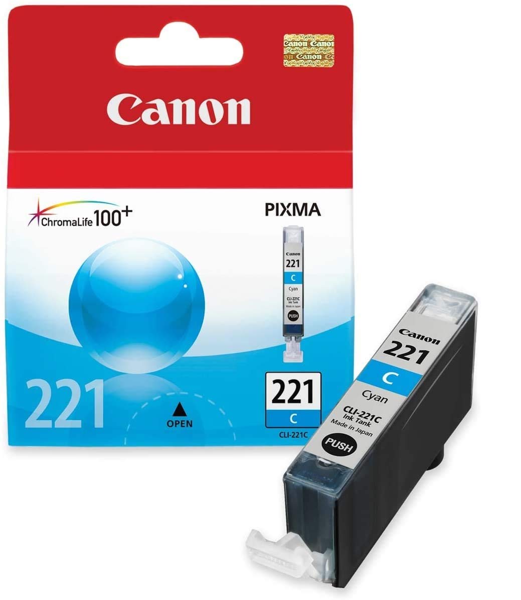 New, Pre-Owned - Canon CLI-221 Cyan Ink Cartridge