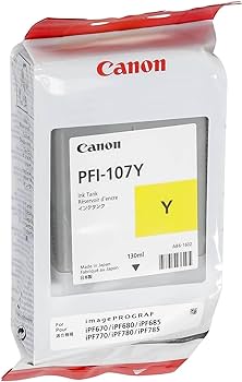 New, Pre-Owned - Canon PFI-107 130mL Yellow Ink Cartridge