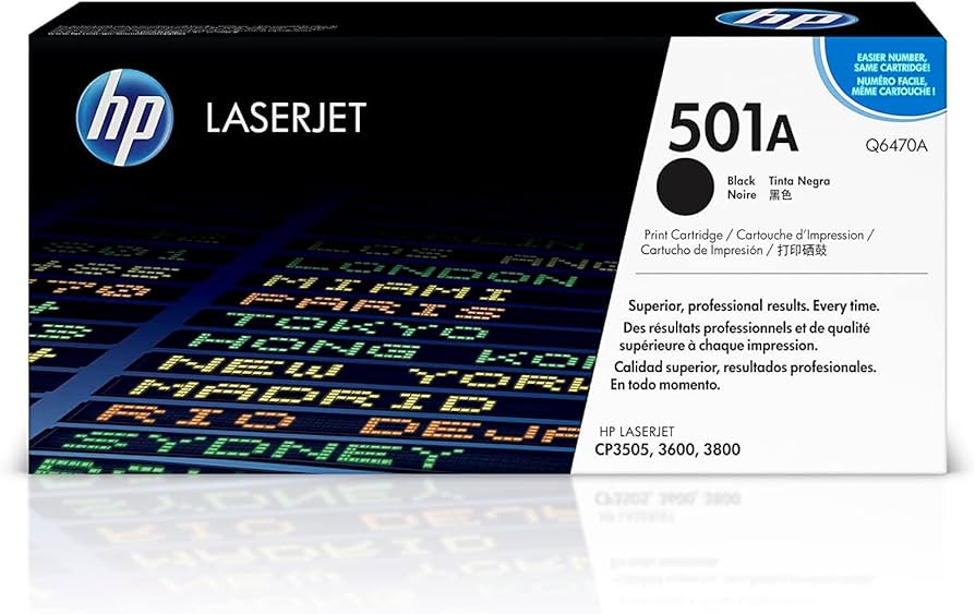 New, Pre-Owned - HP 501A Standard Yield Black LaserJet Toner Cartridge, Q6470A