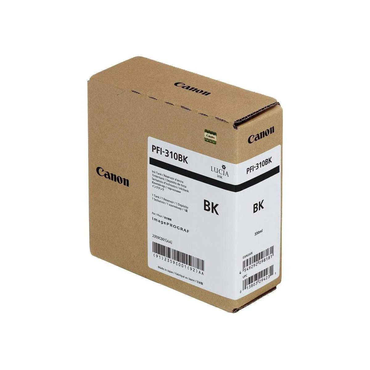 New, Pre-Owned - Canon PFI-310BK (330ml) Black Pigment Ink Tank, 2359C001AA