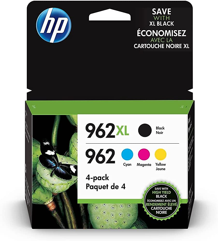 New, Pre-Owned - HP 962XL Black & 962 Cyan, Magenta, Yellow Ink Cartridge - 4 Pack