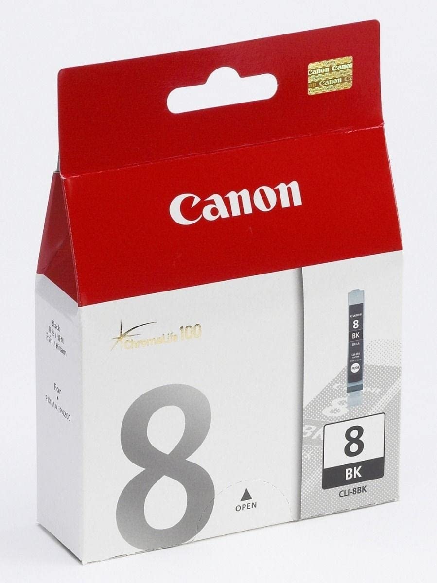 New, Pre-Owned - Canon CLI-8 Color Standard Yield Black Ink Tank, 0620B002
