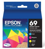 New, Pre-Owned - Epson 69 Black, Cyan, Magenta and Yellow Ink Cartridges