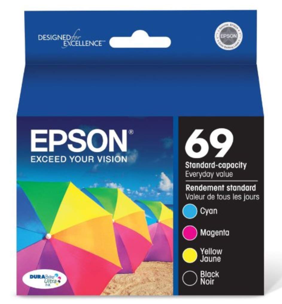 New, Pre-Owned - Epson 69 Black, Cyan, Magenta and Yellow Ink Cartridges