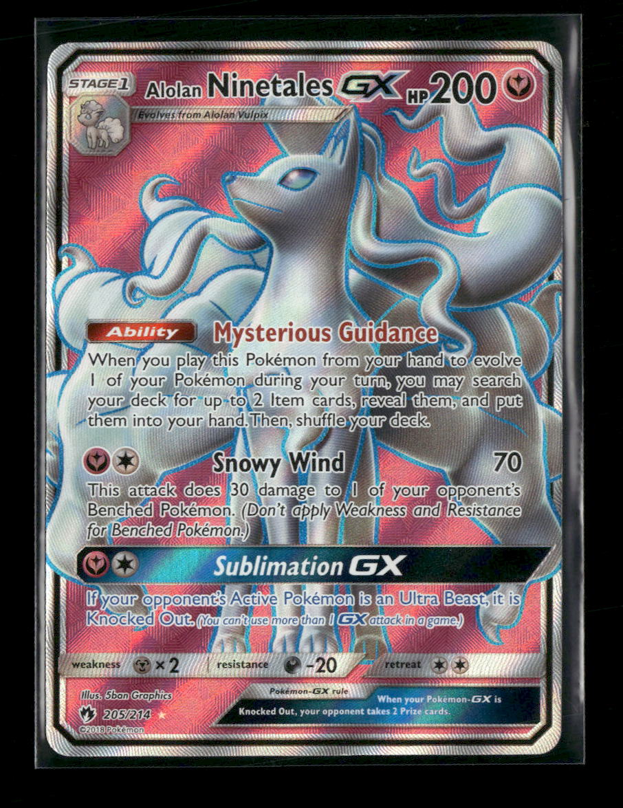 SM - Lost Thunder Alolan Ninetales GX (Full Art) #205/214