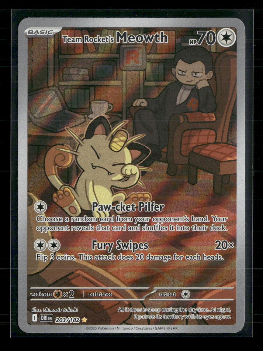 SV10: Destined Rivals Team Rocket's Meowth #203/182