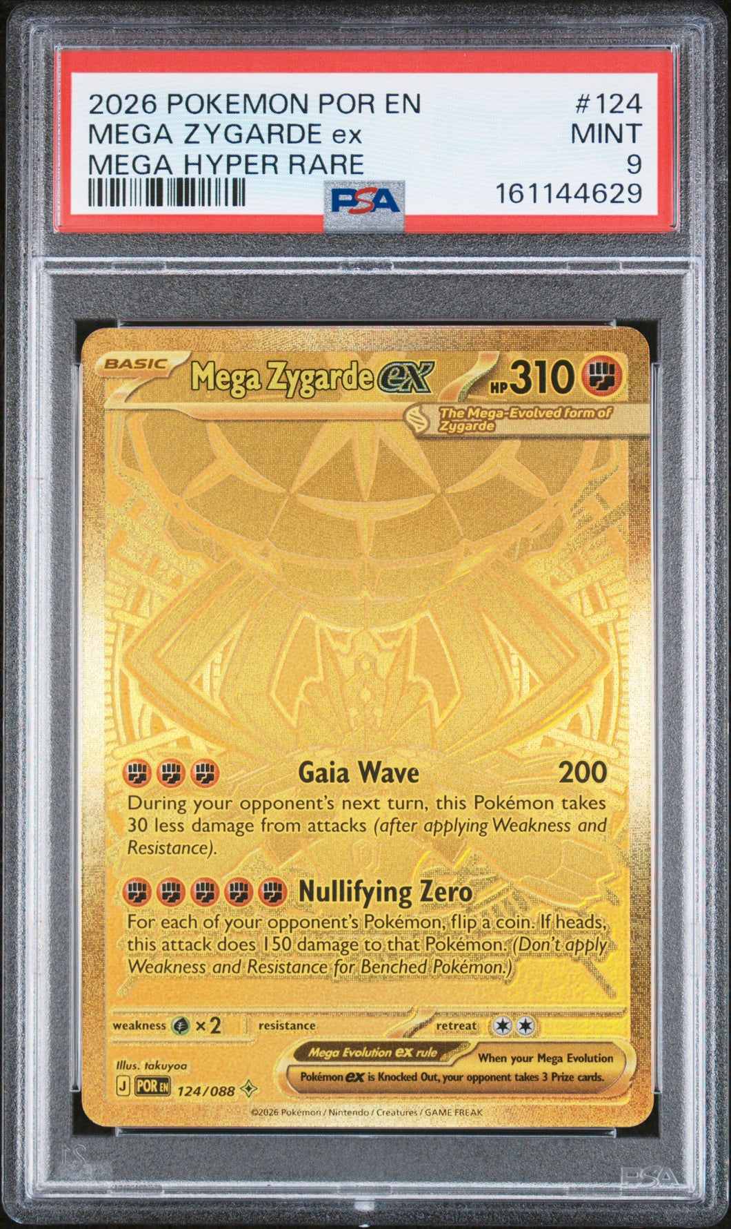 2026 Pokemon Por En-Perfect Order Mega Hyper Rare Mega Zygarde Ex 9 PSA #124