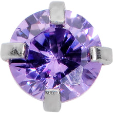 18G 1/4 Purplish 3mm CZ Gem Steel L-Shape Nose Ring
