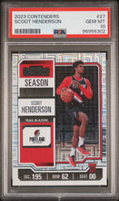 2023 Panini Contenders Scoot Henderson 10 PSA #27