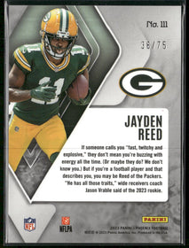 2023 Panini Phoenix Yellow Jayden Reed Rookie #/75 #111