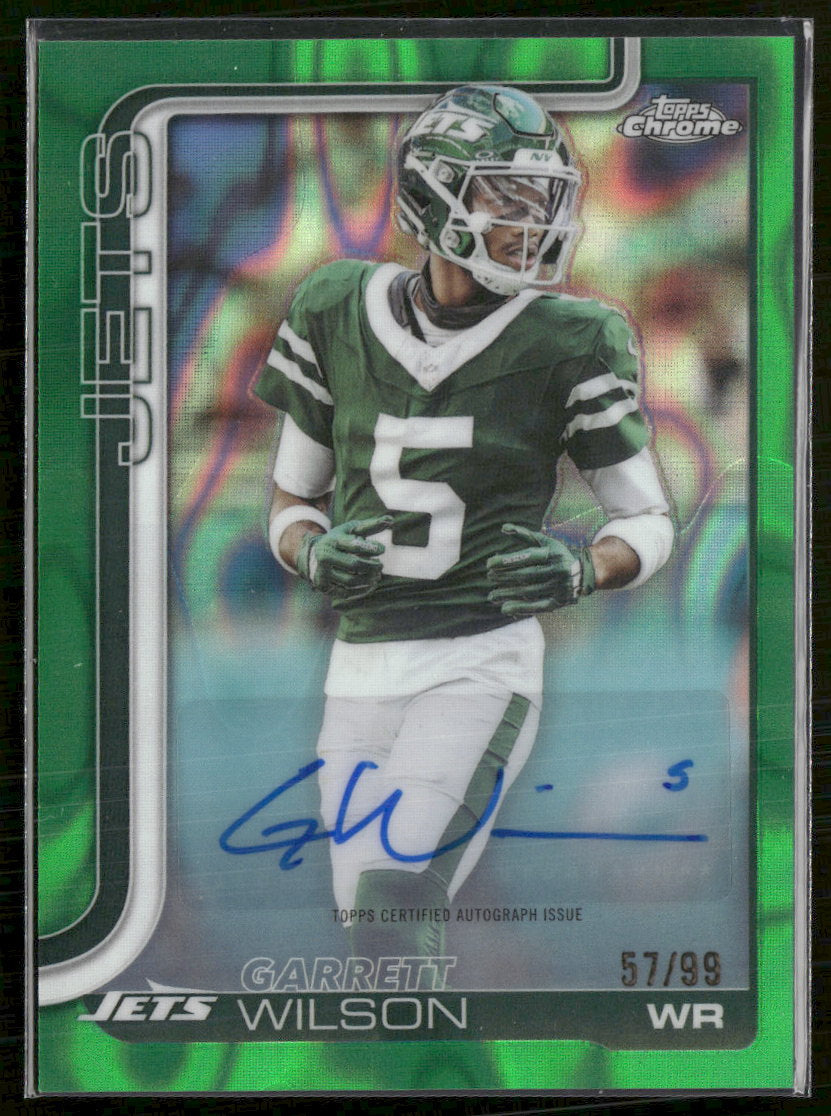 2025 Topps Chrome Auto Green Lava Refractor Garrett Wilson #/99 #BA-GW
