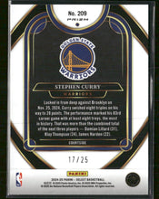 2024-25 Panini Select Blue Disco Prizm Stephen Curry #/25 #209