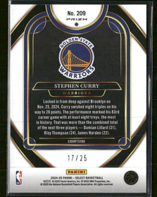 2024-25 Panini Select Blue Disco Prizm Stephen Curry #/25 #209