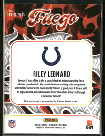 2025 Panini Phoenix Fuego Signatures Riley Leonard Auto #FUS-RLD