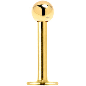 16G Solid 14K Yellow Gold Flat Back