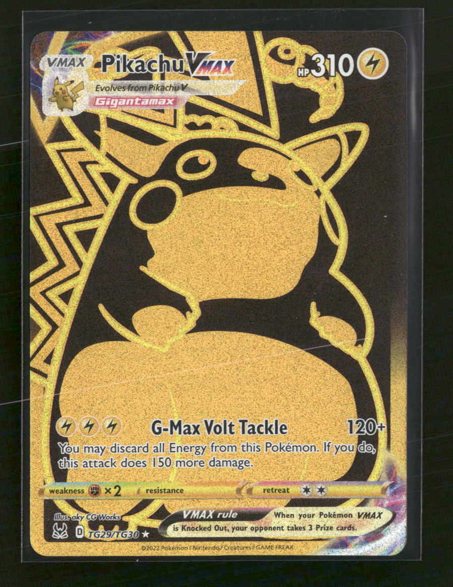 SWSH11: Lost Origin Trainer Gallery Pikachu VMAX (Secret) #TG29/TG30