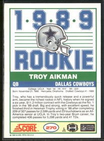 1989 Score Troy Aikman Rookie #270