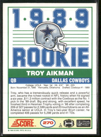 1989 Score Troy Aikman Rookie #270