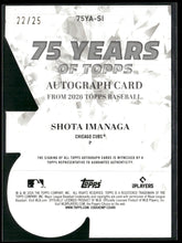 2026 75 Years of Topps Auto Die Cut Orange Foil #/25 Shota Imanaga #75YA-SI