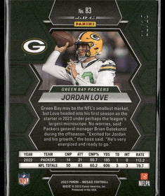 2023 Panini Mosaic White Mosaic Jordan Love #/25 #83