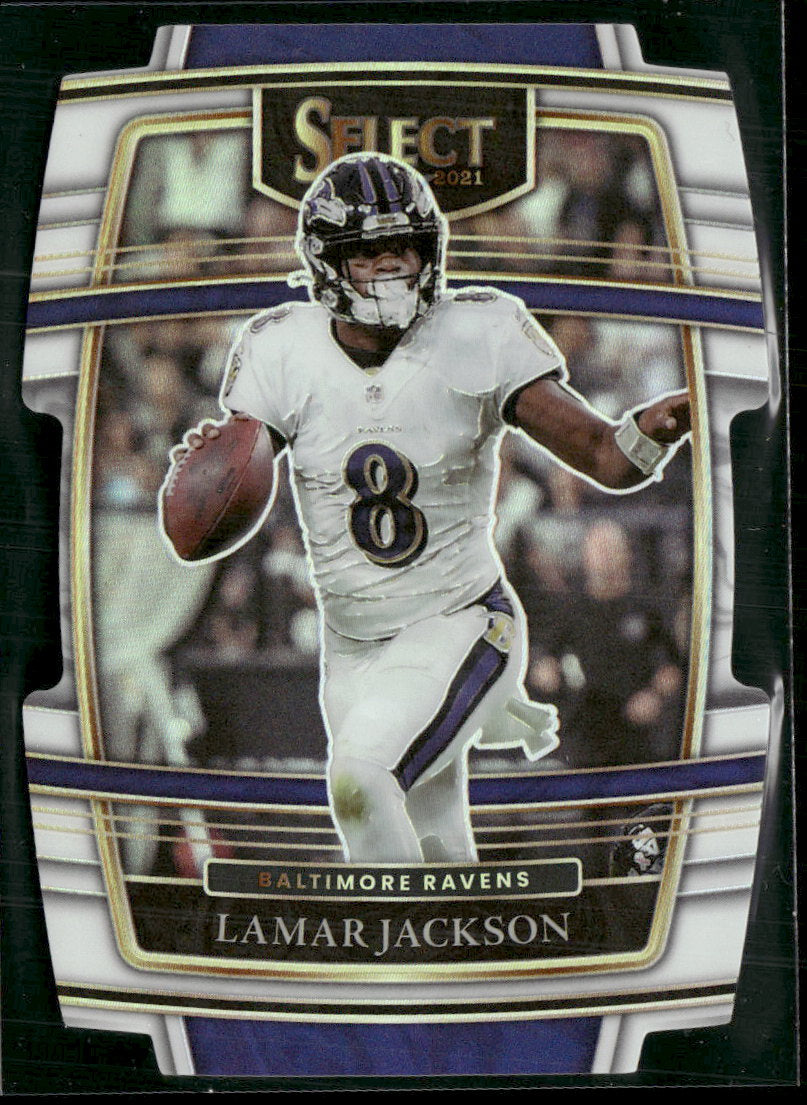 2021 Panini Select White Prizm Die Cut Lamar Jackson #/99 #5