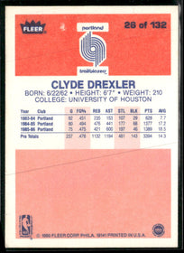 1986-87 Fleer Clyde Drexler Rookie #26
