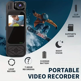 Premium Portable Body Camera Recorder – HD, SD Card Compatible
