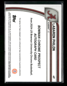 2024-25 Bowman U Chrome Prospects Auto Green Refractor Labaron Philon #/99 #49