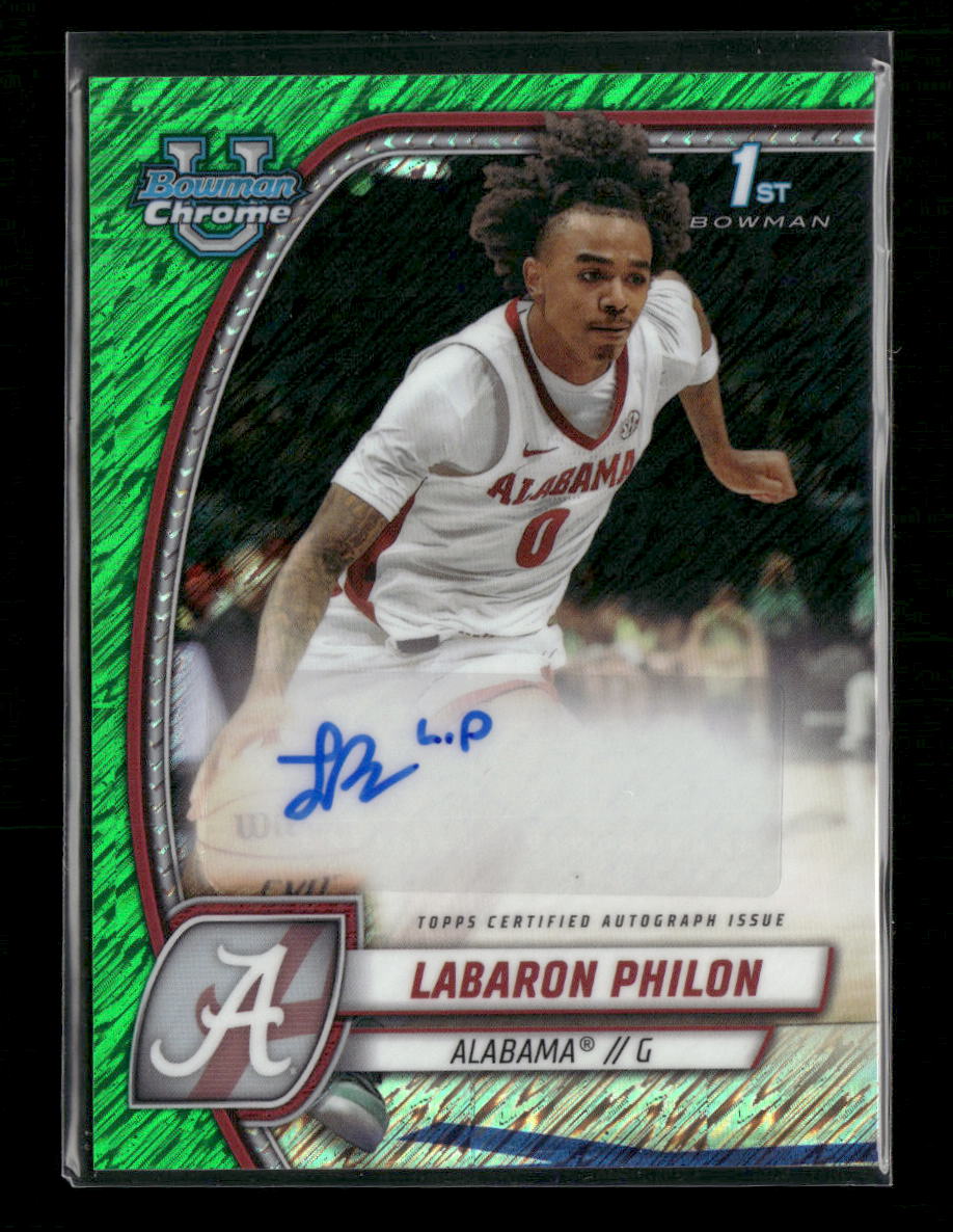 2024-25 Bowman U Chrome Prospects Auto Green Refractor Labaron Philon #/99 #49