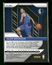 2018-19 Panini Prizm Jalen Brunson Rookie #250