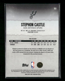 2025-26 Topps Signature Class Chrome Yellow Refractors Stephon Castle #/275 #53