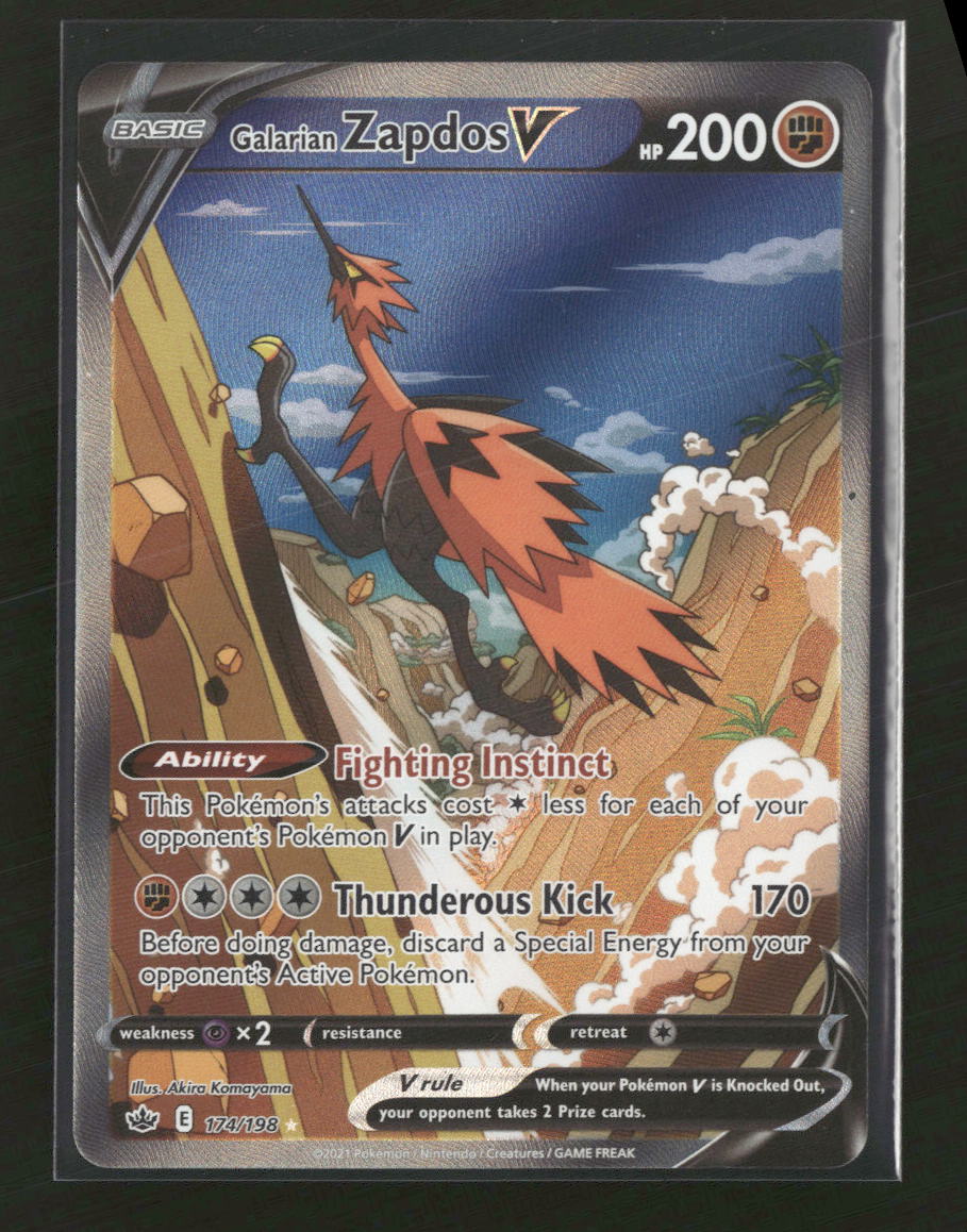 SWSH06: Chilling Reign Galarian Zapdos V (Alternate Full Art) #174/198