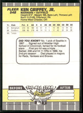1989 Fleer Ken Griffey Jr. Rookie #548