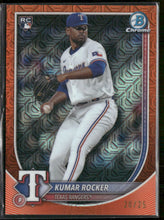 2025 Bowman Chrome Mojo Orange Refractor Kumar Rocker Rookie #/25 #80