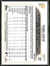 2022 Topps Chrome Sonic Blue/Yellow Sonic Pulse Refractor Oneil Cruz #/75 #128
