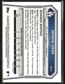 2026 Bowman Chrome Prospects Mojo Green Refractor Brendan Tunink #/99 #BCP-59