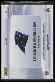 2025 Panini Instant NFL Clearly Instant Patch Auto Tetairoa McMillan /35