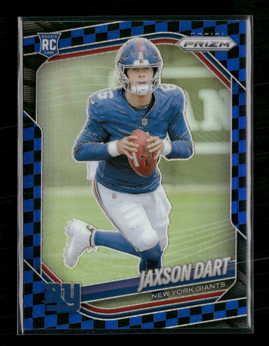2025 Panini Prizm Black and Blue Checker Jaxson Dart #332