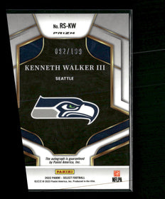 2022 Panini Select Rookie Signatures Prizm Kenneth Walker III #/199 Auto #RS-KW