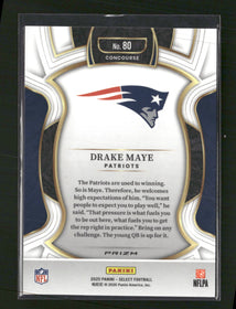 2025 Panini Select Zebra Prizm Drake Maye #80