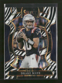 2025 Panini Select Zebra Prizm Drake Maye #80