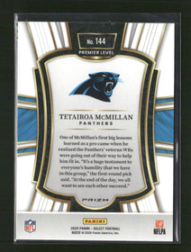2025 Panini Select Zebra Prizm Tetairoa McMillan Rookie #144