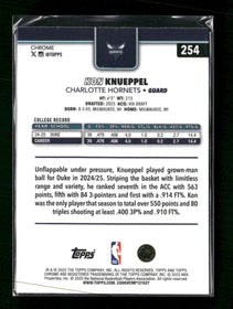 2025-26 Topps Chrome Refractor Kon Knueppel Rookie #254
