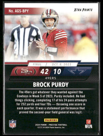 2024 Panini Prestige Any Given Sunday Brock Purdy #AGS-BPY