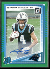 2025 Donruss Rated Rookies Autographs Green Tetairoa McMillan Rookie Auto #314