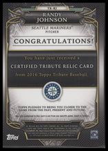 2016 Topps Tribute Tribute Relics Green /99 Randy Johnson #TR-RJ