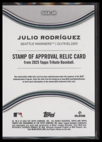 2024 Topps Tribute Stamp of Approval Relics Green /99 Julio Rodríguez #SOA-JR