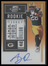 2020 Panini Contenders Optic Orange AJ Dillon Rookie #/50 Auto #126